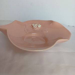 MCM 1950s-60s CA. Pottery Ceramic Pink Decor Dish.